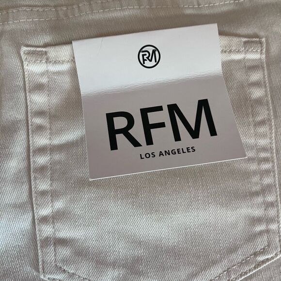 NWT RFM MIA Raw Hem Bootcut Cropped Jeans Tummy Control Off White Size 16 NEW - Picture 8 of 16
